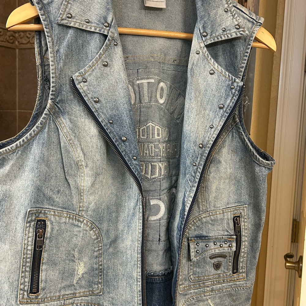Harley-Davidson Blue Denim Vest Size L